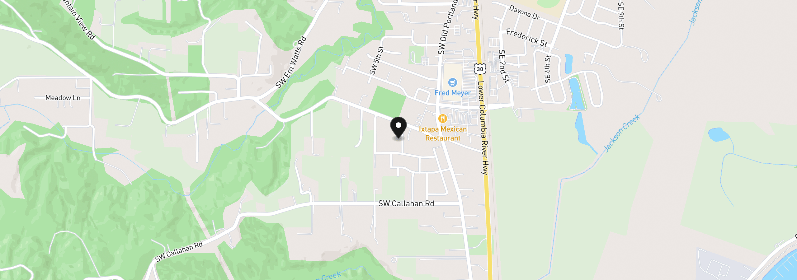 Map showing the location of 51309 SW Rhine Dr, Scappoose, OR 97056