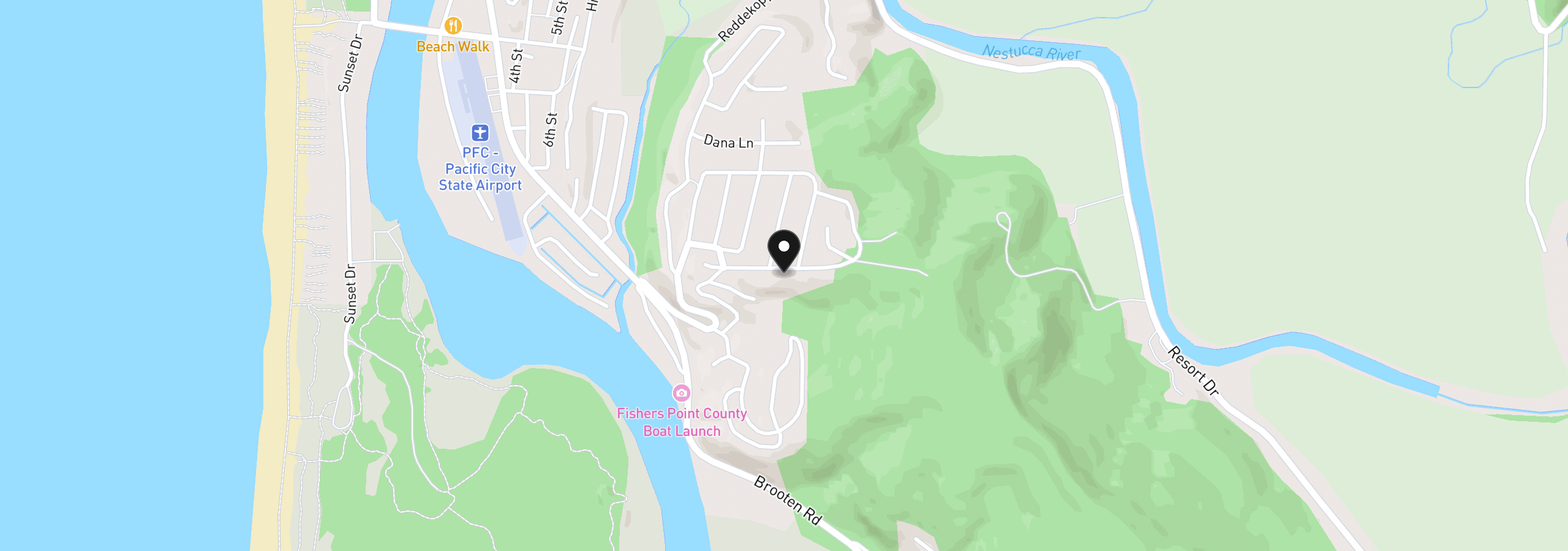 Map showing the location of 7415 E Summit Road, Pacific City, OR 97135