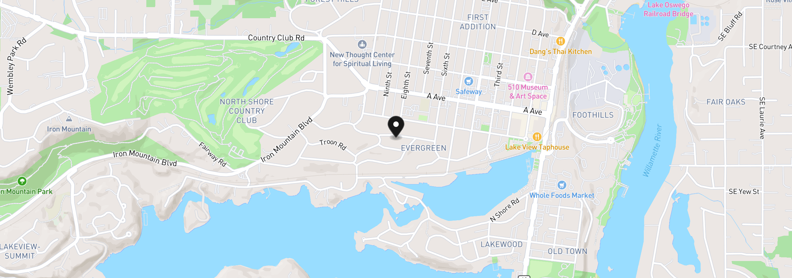 Map showing the location of 808 Ellis Ave, Lake Oswego, OR 97034