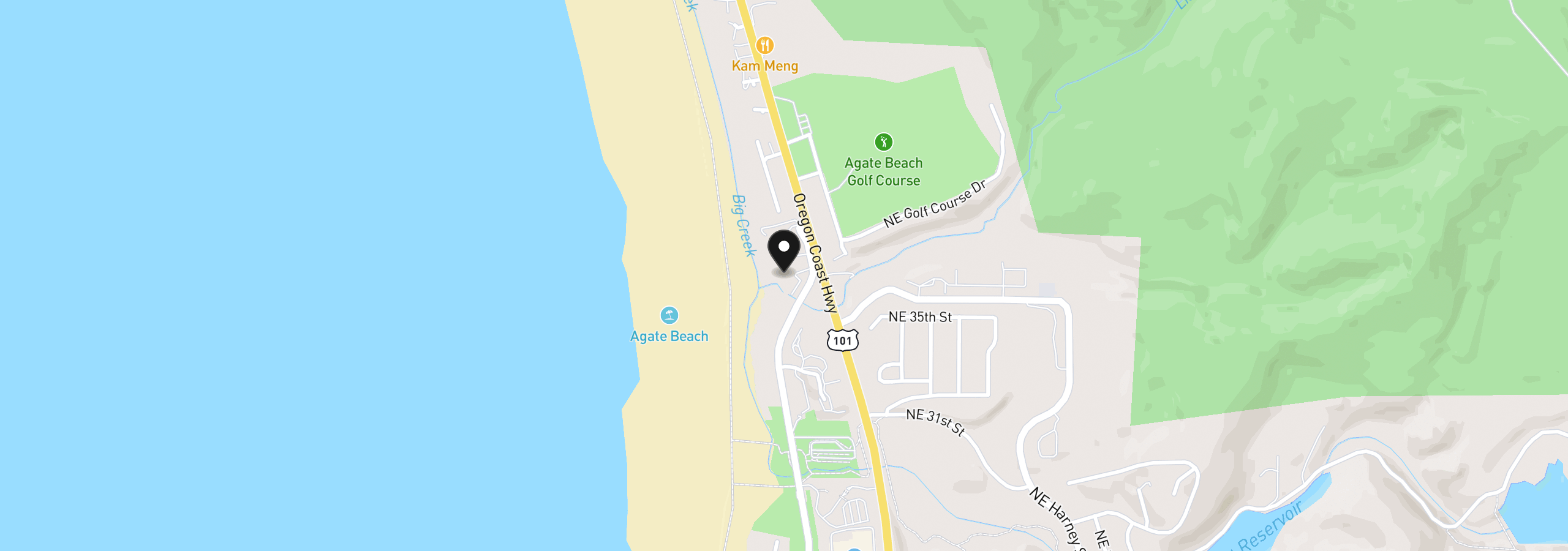 Map showing the location of 3641 NW Oceanview Dr 105, Newport, OR 97365