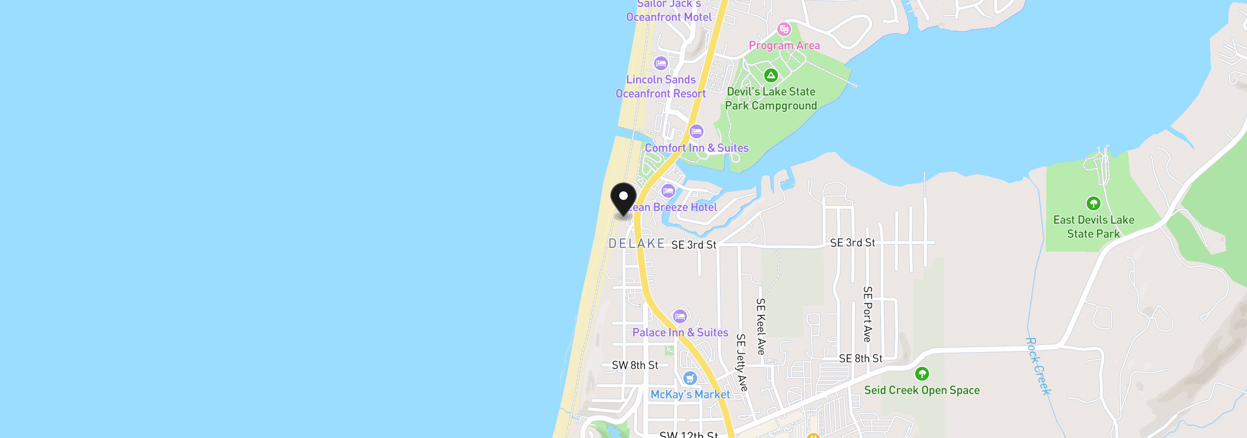 Map showing the location of 171 SW Highway 101 311, Lincoln City, OR 97367
