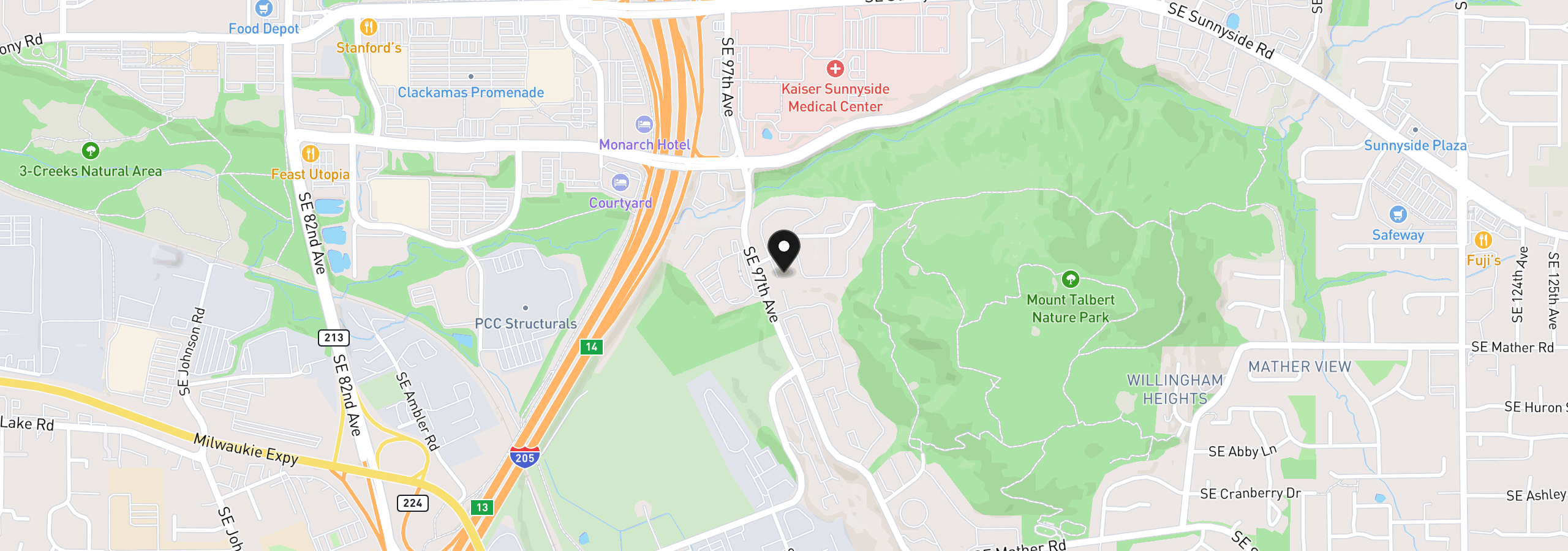 Map showing the location of 9778 SE Talbert St, Clackamas, OR 97015