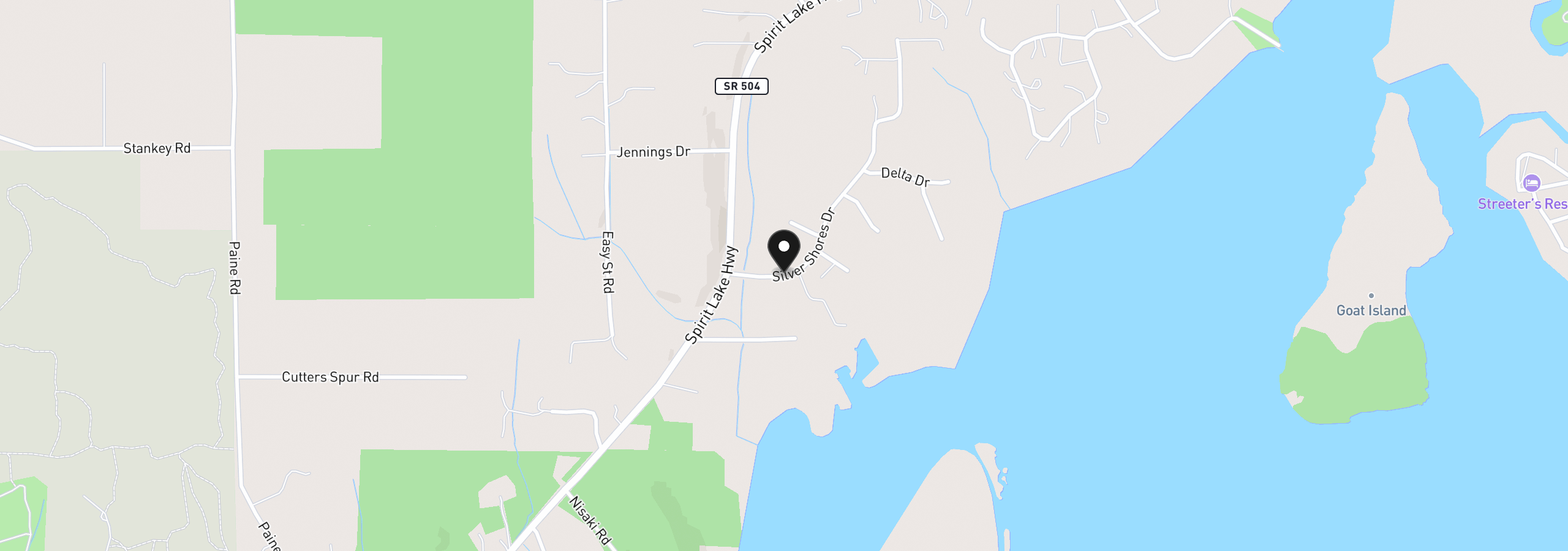 Map showing the location of 106 Silver Shores Dr, Silver Lake, Wa 98645
