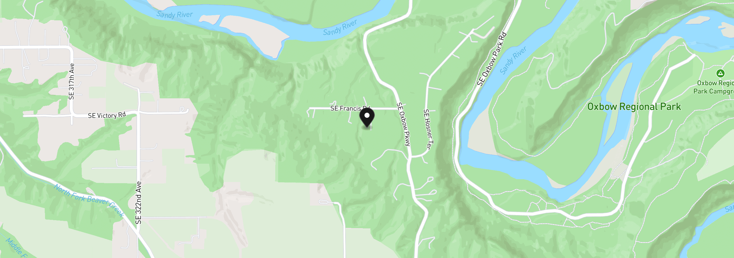 Map showing the location of 33828 SE Francis Rd, Gresham, OR 97080