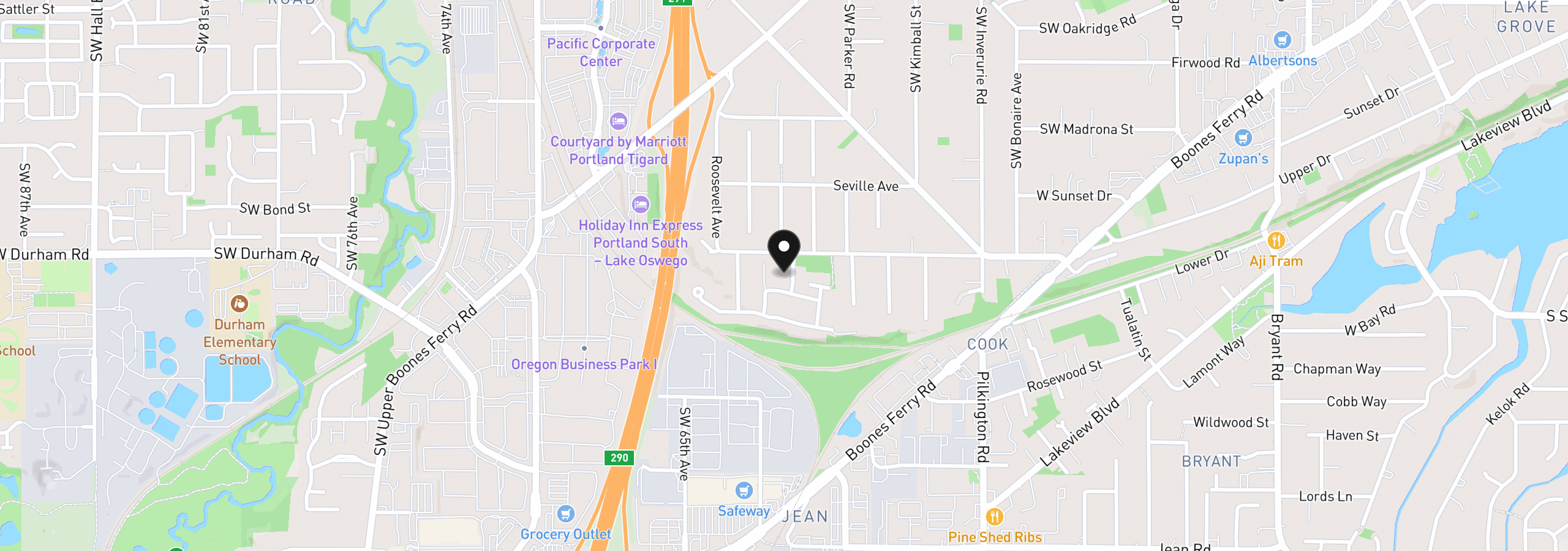 Map showing the location of 16867 Wight Ln, Lake Oswego, OR 97035