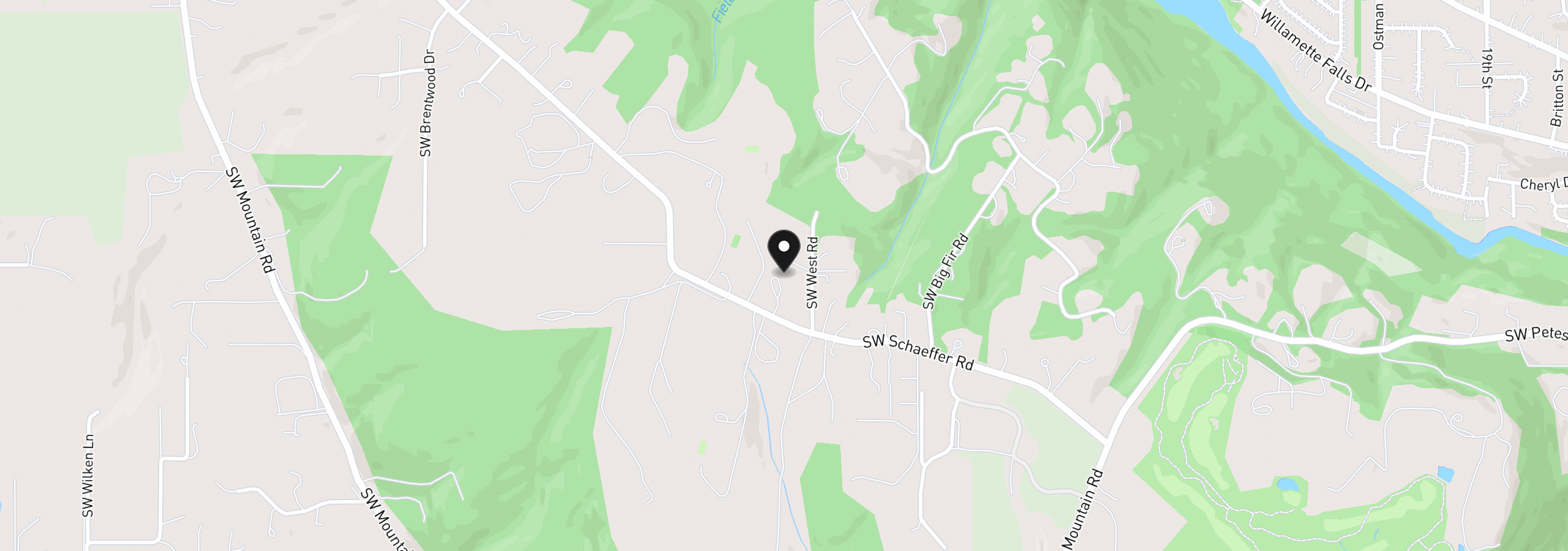 Map showing the location of 1095 SW Schaeffer Rd, West Linn, OR 97068