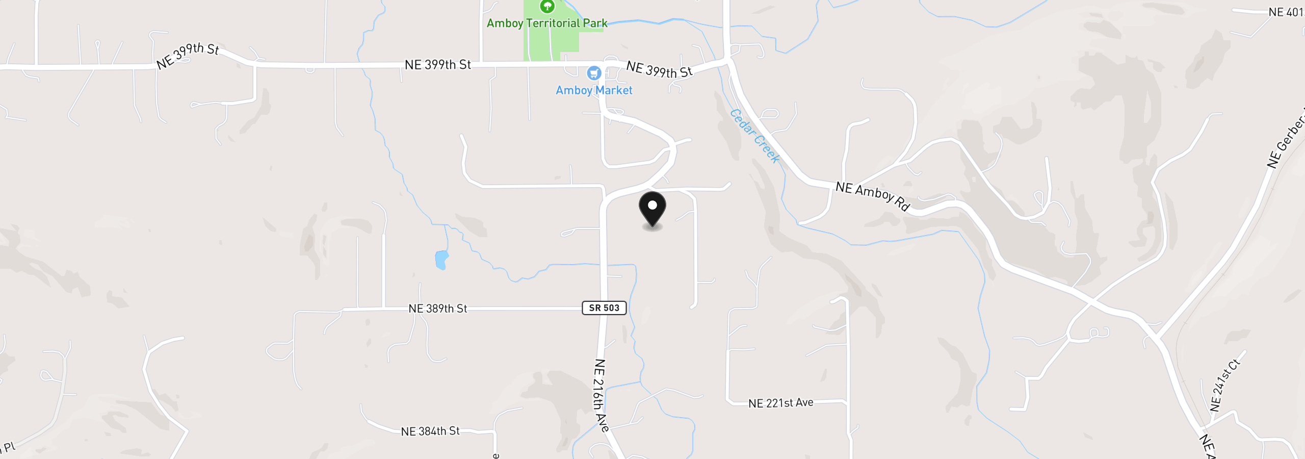 Map showing the location of 21803 NE 394th St, Amboy, Wa 98601