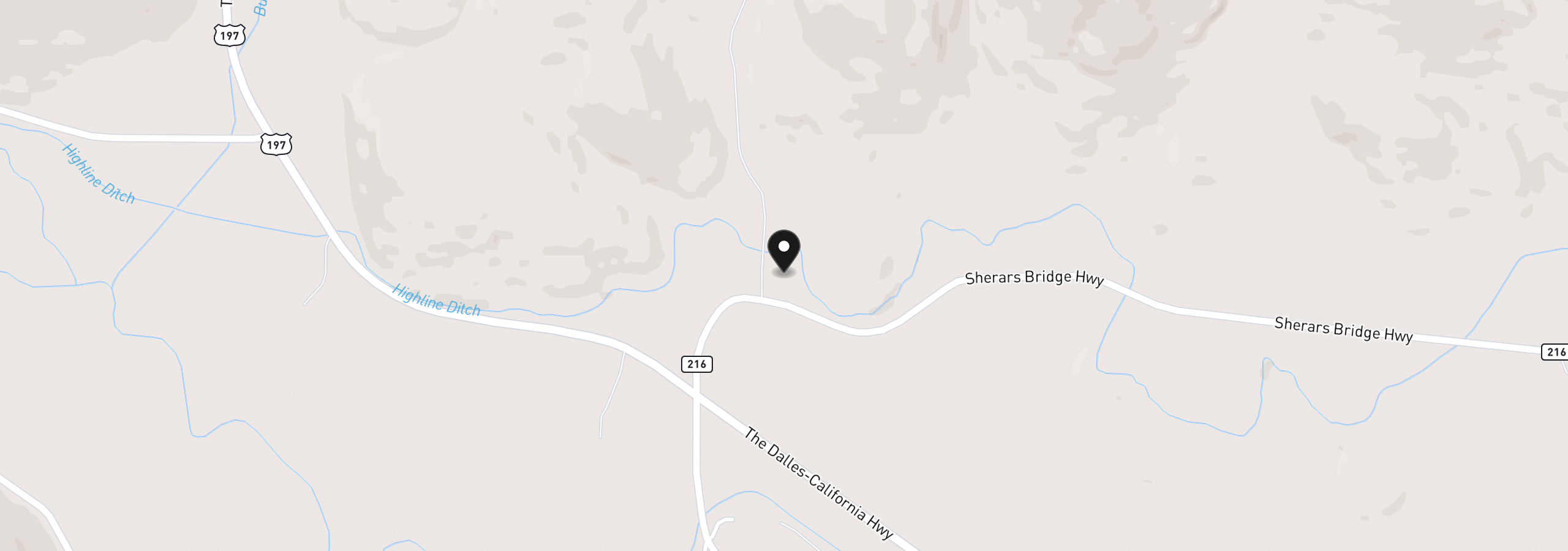 Map showing the location of 82807 Highway 216, Tygh Valley, OR 97063