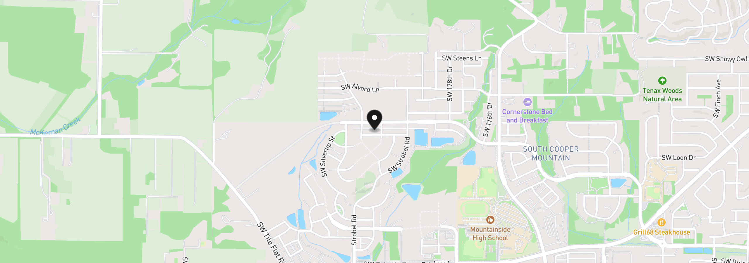 Map showing the location of 18350 SW Aspen Butte Ln 14-5, Beaverton, OR 97007