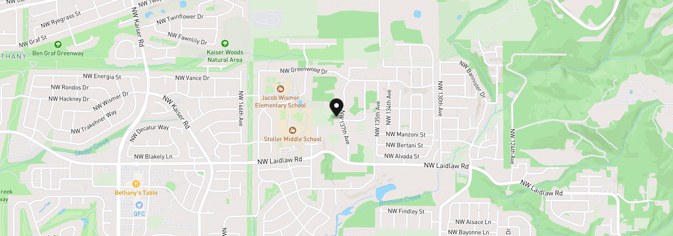 Map showing the location of 5395 NW 137th Ave, Portland, OR 97229
