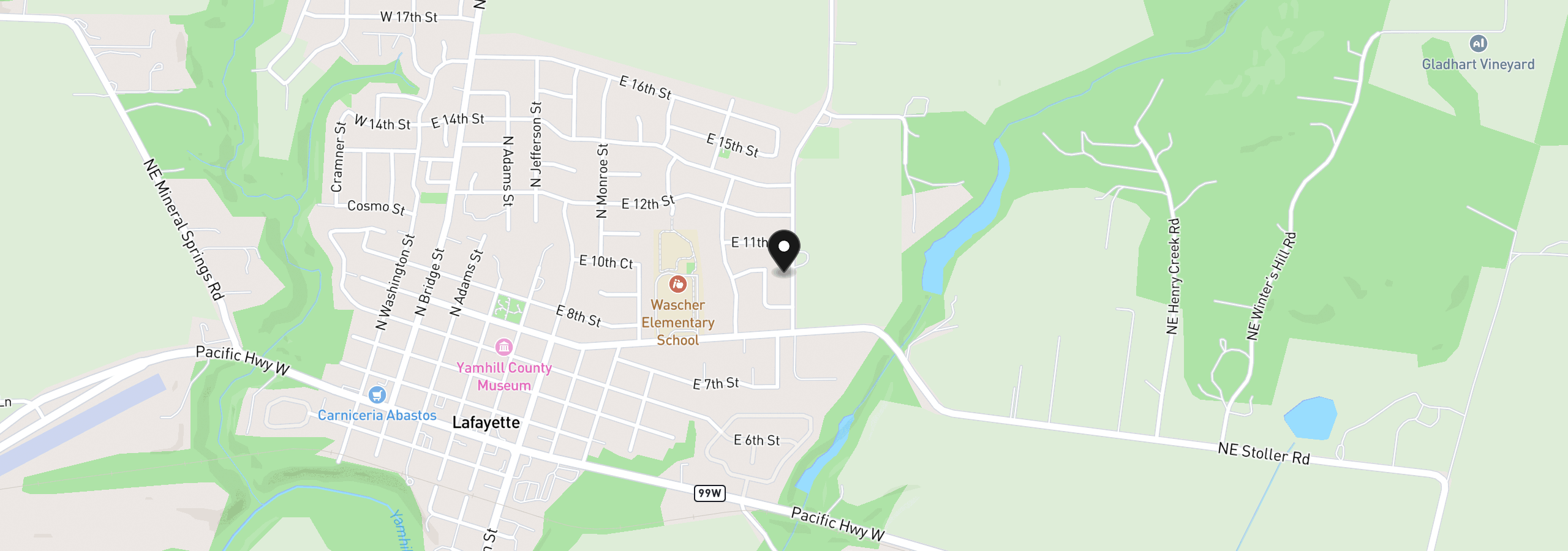 Map showing the location of 847 N Duniway Rd, Lafayette, OR 97127