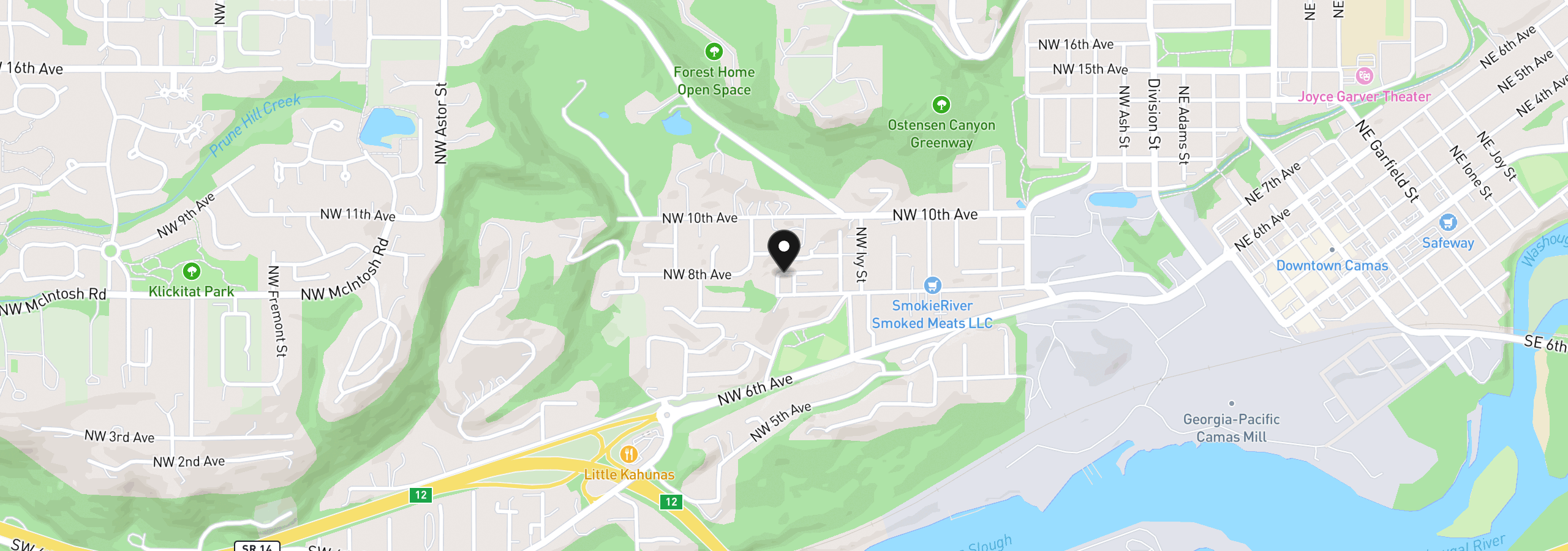Map showing the location of 722 NW Meadow Ridge Ln, Camas, Wa 98607
