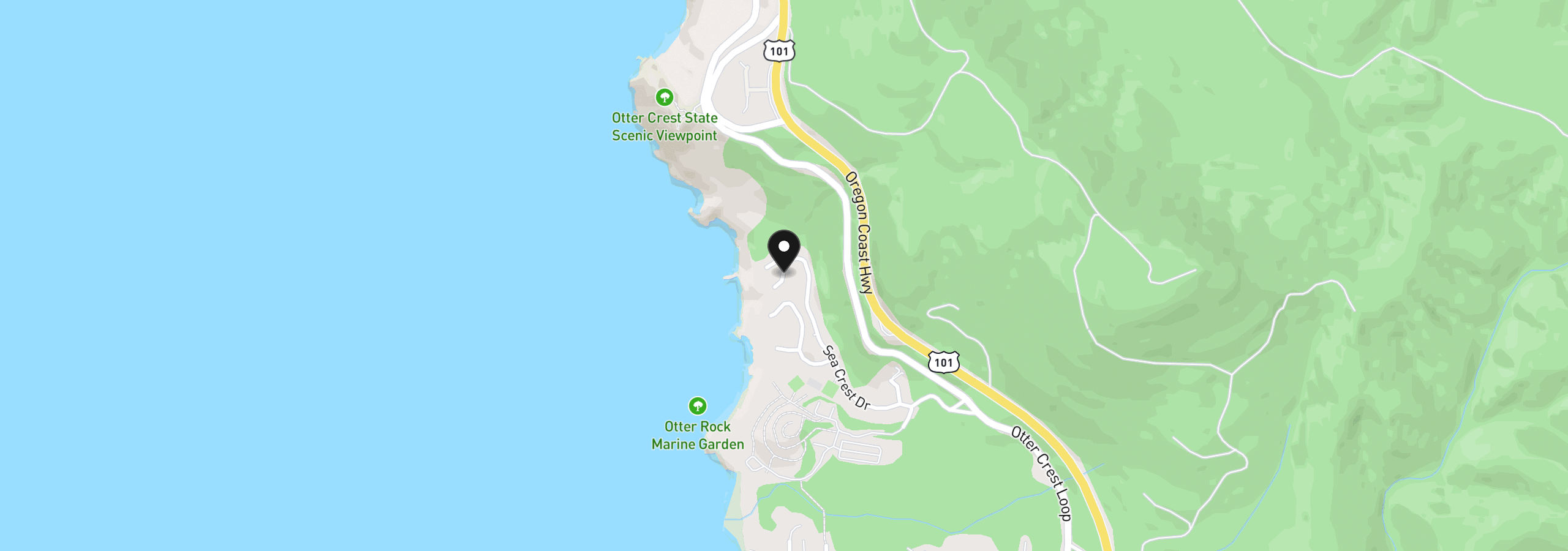 Map showing the location of 189 Sea Crest Ln, Otter Rock, OR 97369