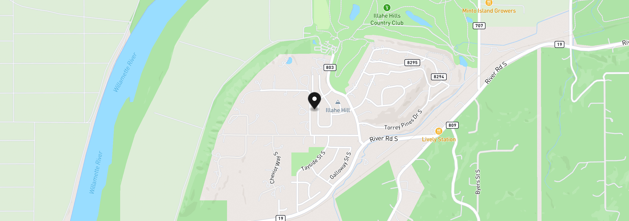 Map showing the location of 3863 Saint Andrews Loop S, Salem, OR 97302