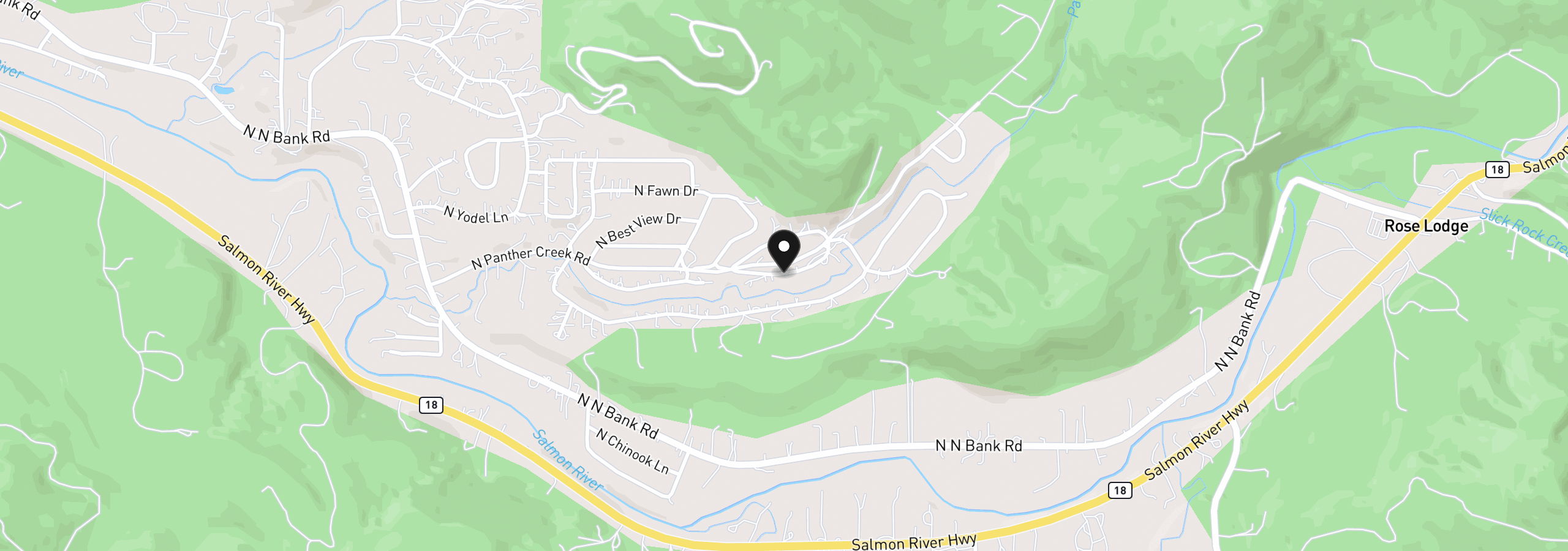 Map showing the location of 620 N Wayside Loop, Otis, OR 97368