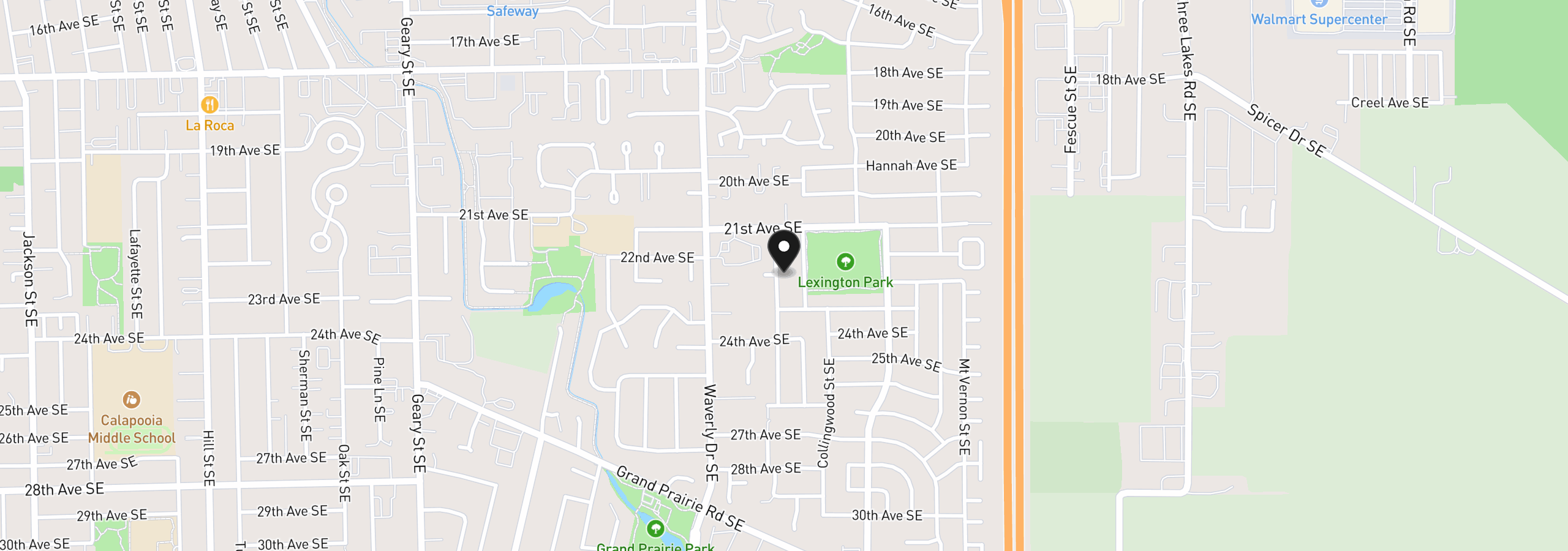 Map showing the location of 2201 Edgemont St SE, Albany, OR 97322