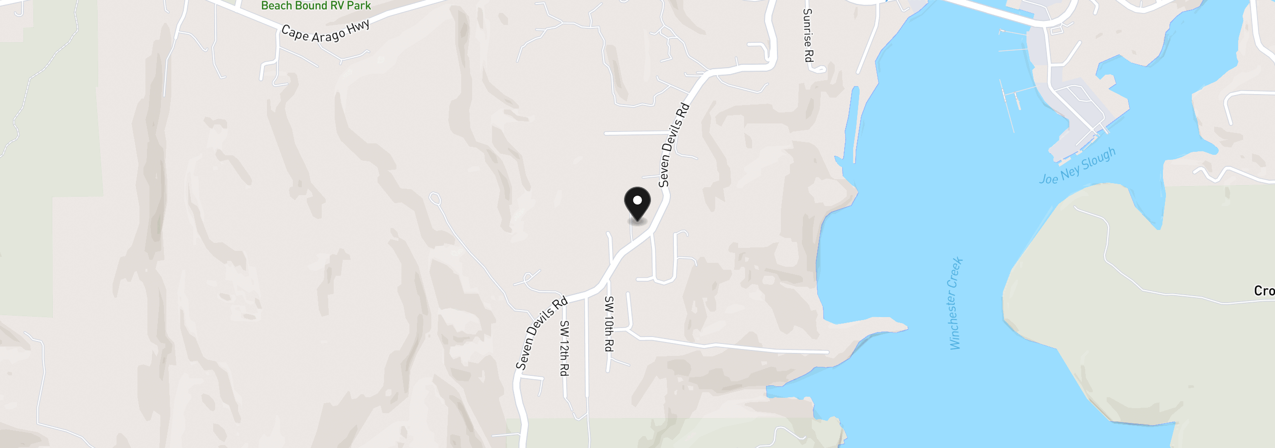 Map showing the location of 63704 Seven Devils Rd, Coos Bay, OR 97420