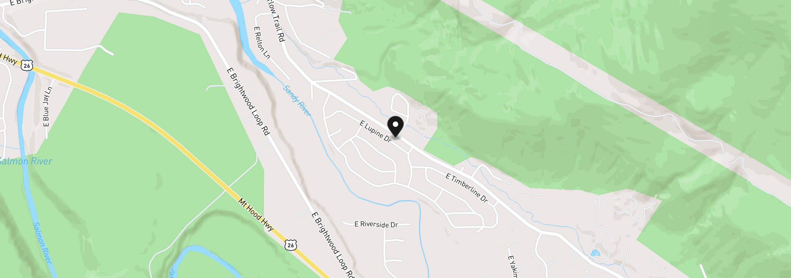 Map showing the location of 65065 E Lupine Dr, Rhododendron, OR 97049