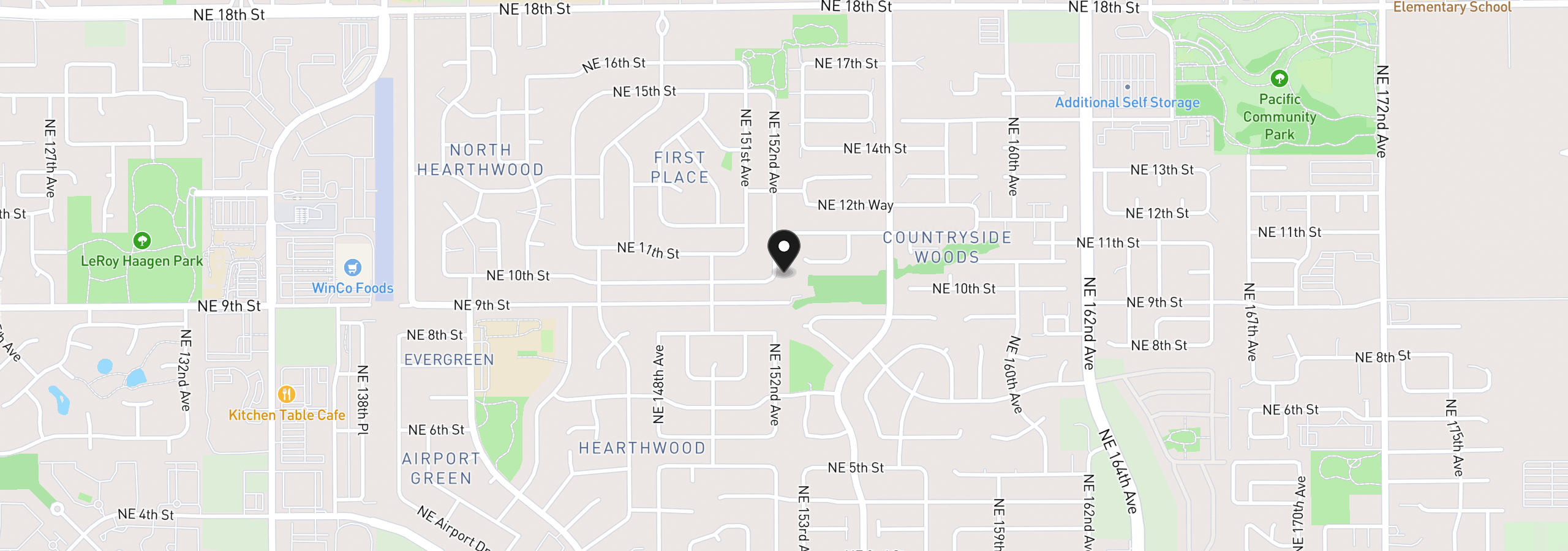 Map showing the location of 1005 NE 152nd Ave, Vancouver, Wa 98684