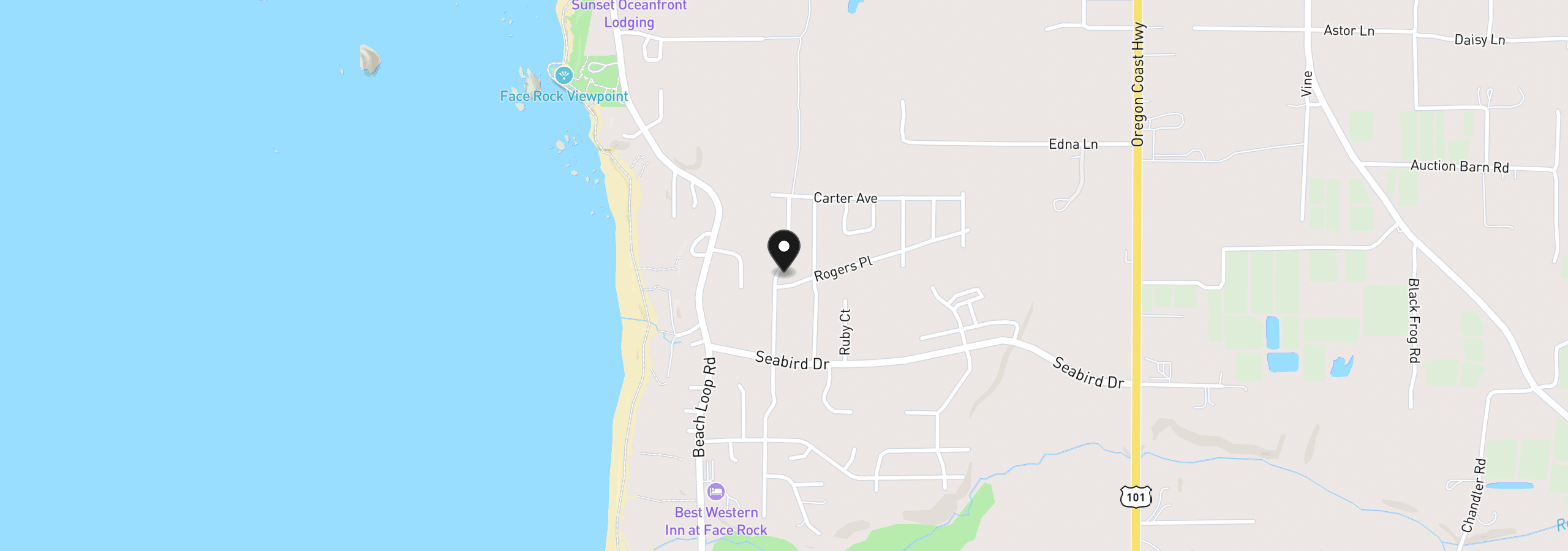 Map showing the location of 2776 Lincoln Ave, Bandon, OR 97411