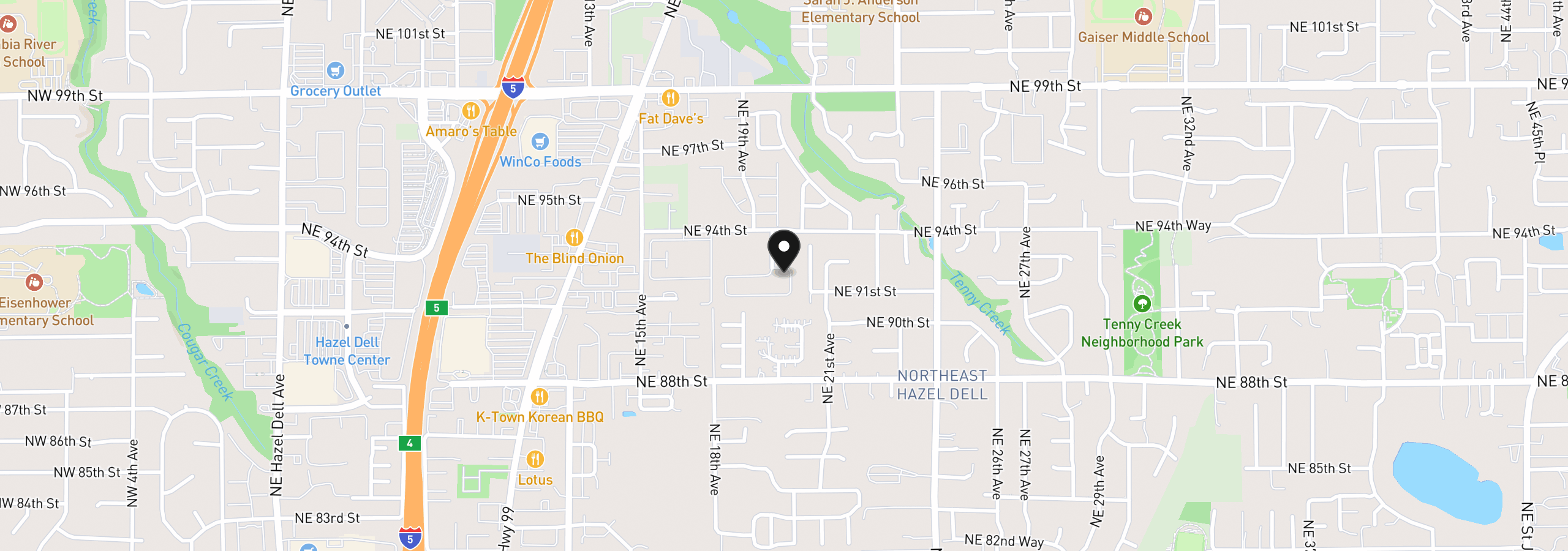Map showing the location of 1805 NE 94th St, Vancouver, Wa 98665