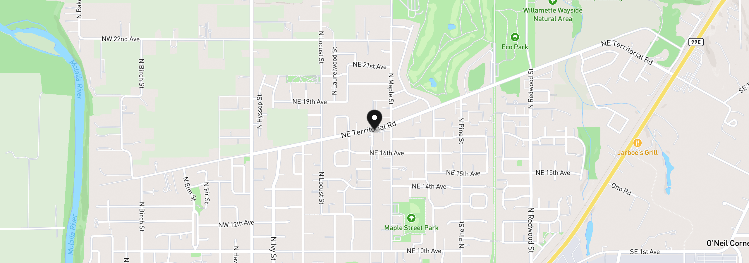 Map showing the location of 1738 N Manzanita St, Canby, OR 97013