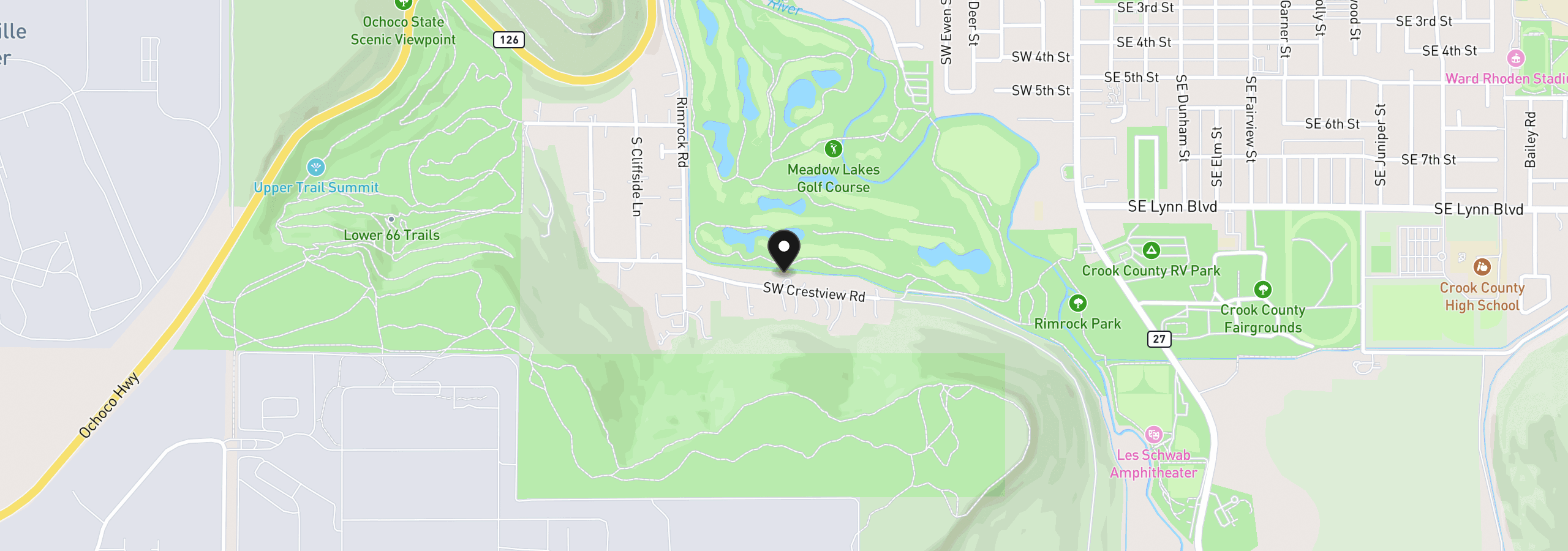 Map showing the location of 969 SW Crestview Rd, Prineville, OR 97754