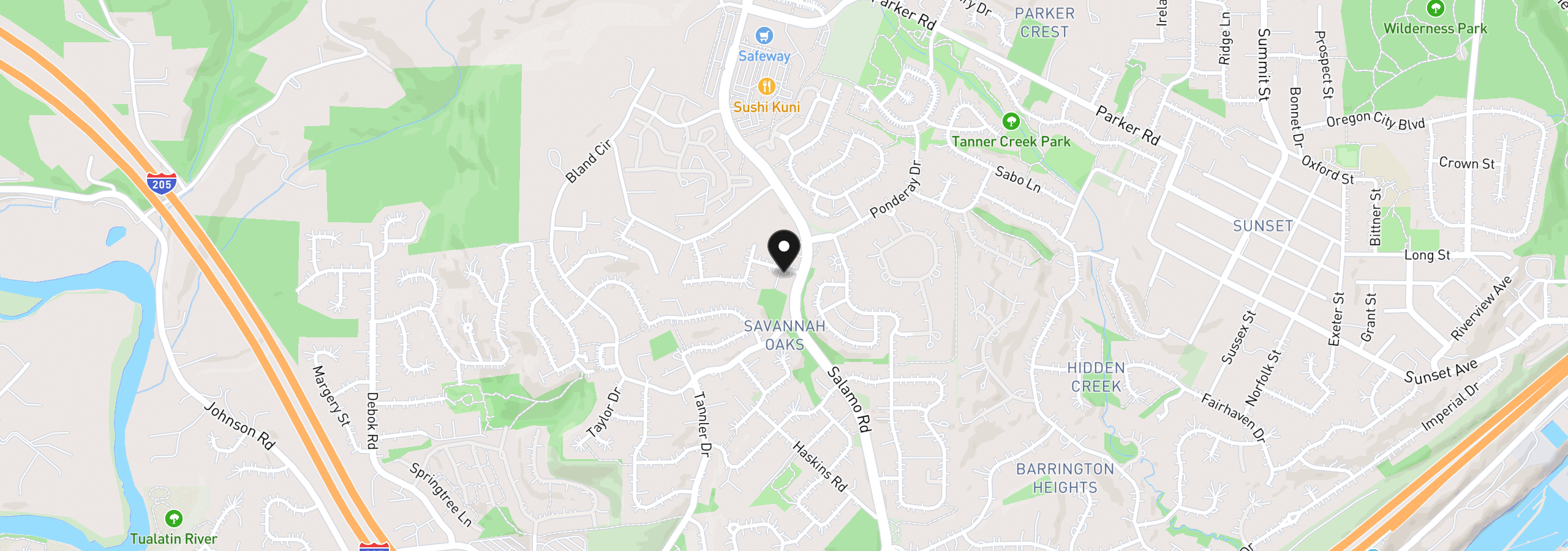 Map showing the location of 2763 Dahlia Dr, West Linn, OR 97068