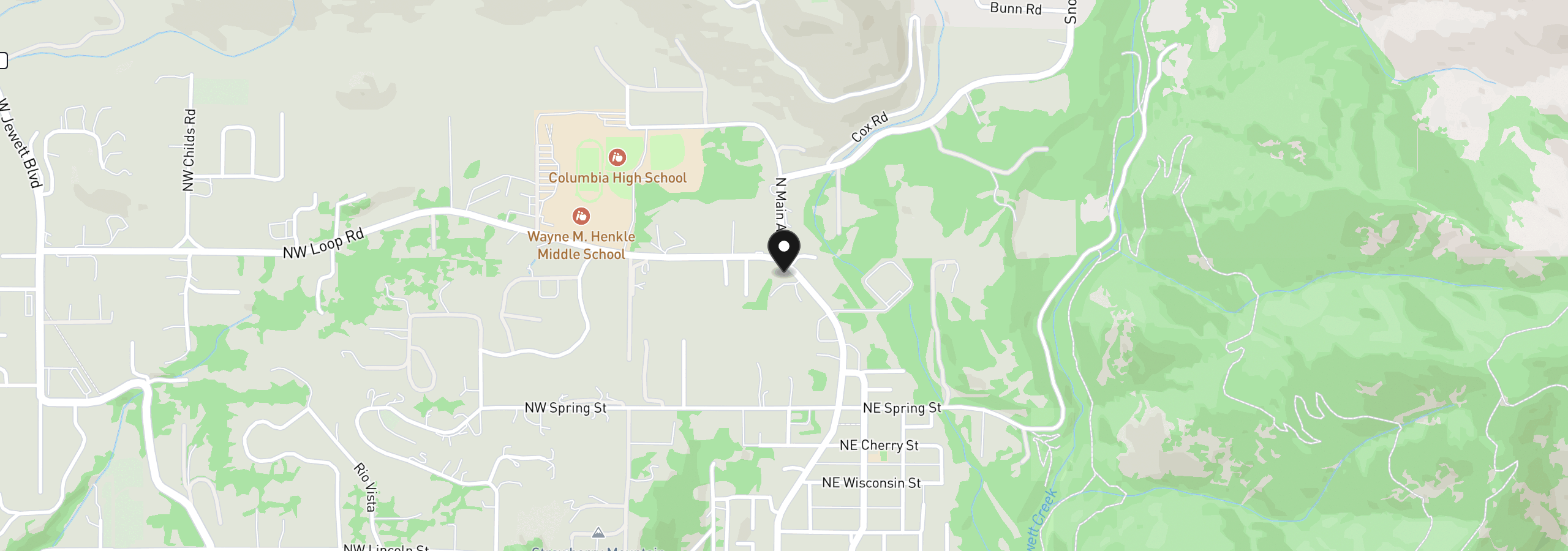 Map showing the location of 1280 N Main Ave, White Salmon, Wa 98672