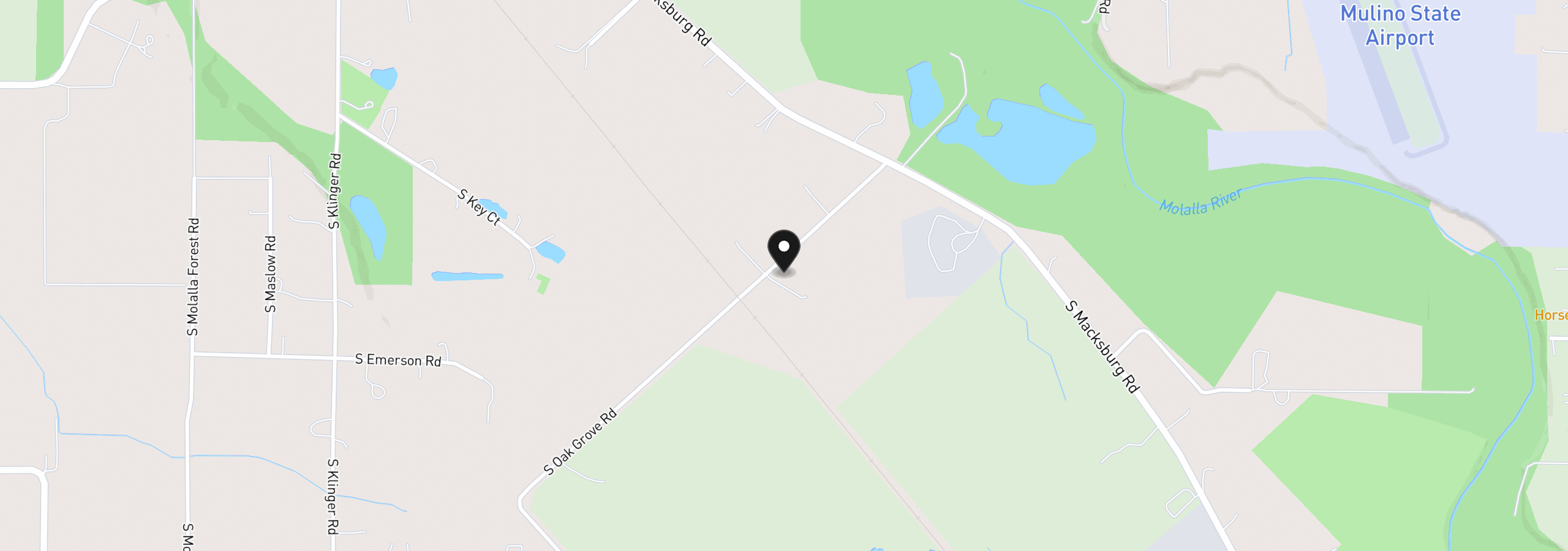 Map showing the location of 12430 S Oak Grove Rd, Canby, OR 97013