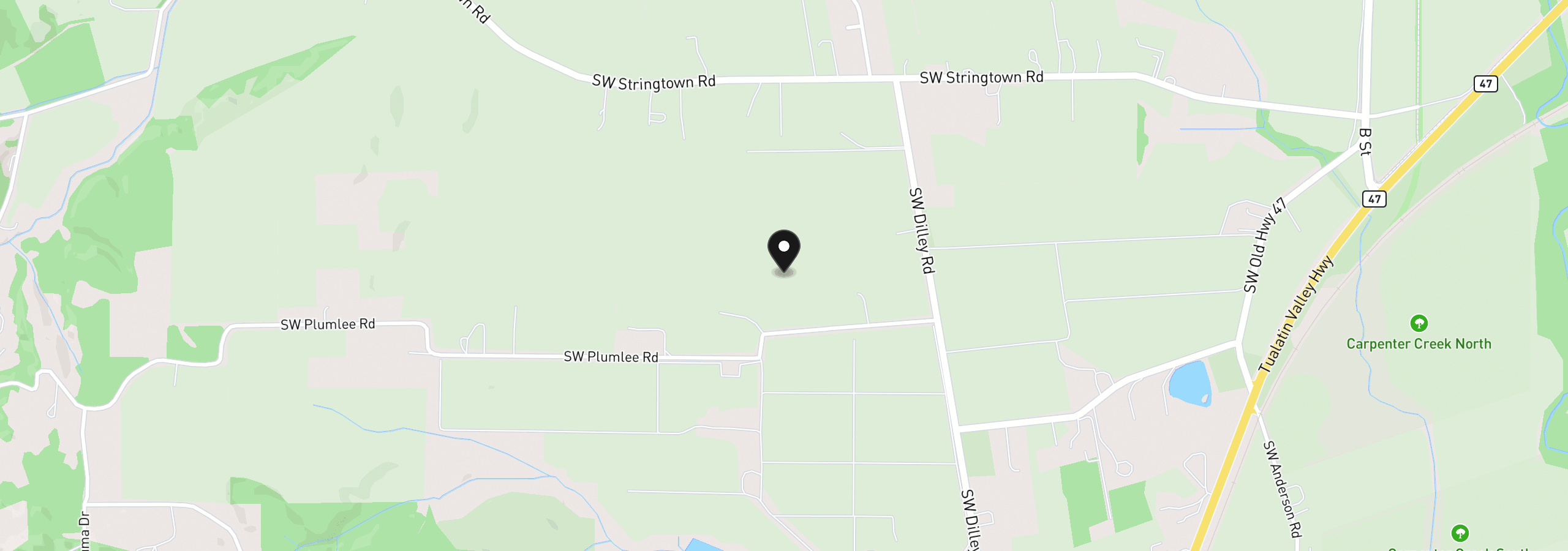 Map showing the location of 44641 SW Plumlee Rd, Forest Grove, OR 97116