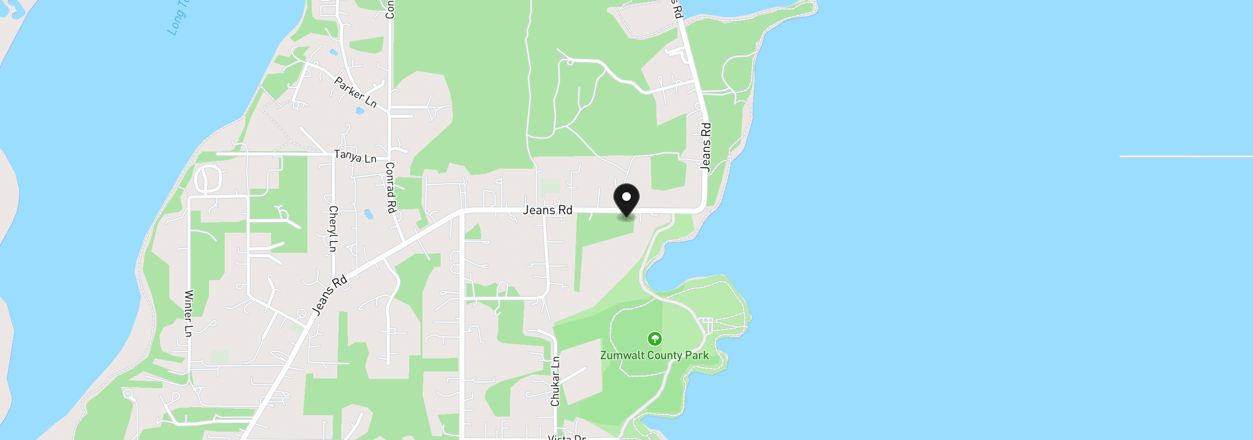Map showing the location of 26104 Jeans Rd, Veneta, OR 97487