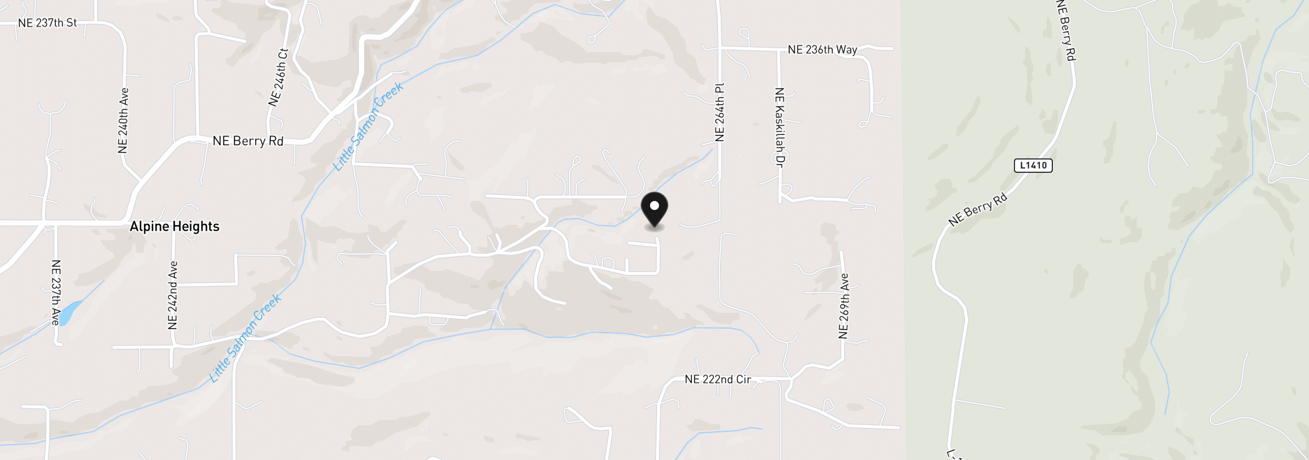 Map showing the location of 22810 NE 262nd Ave, Battle Ground, Wa 98604