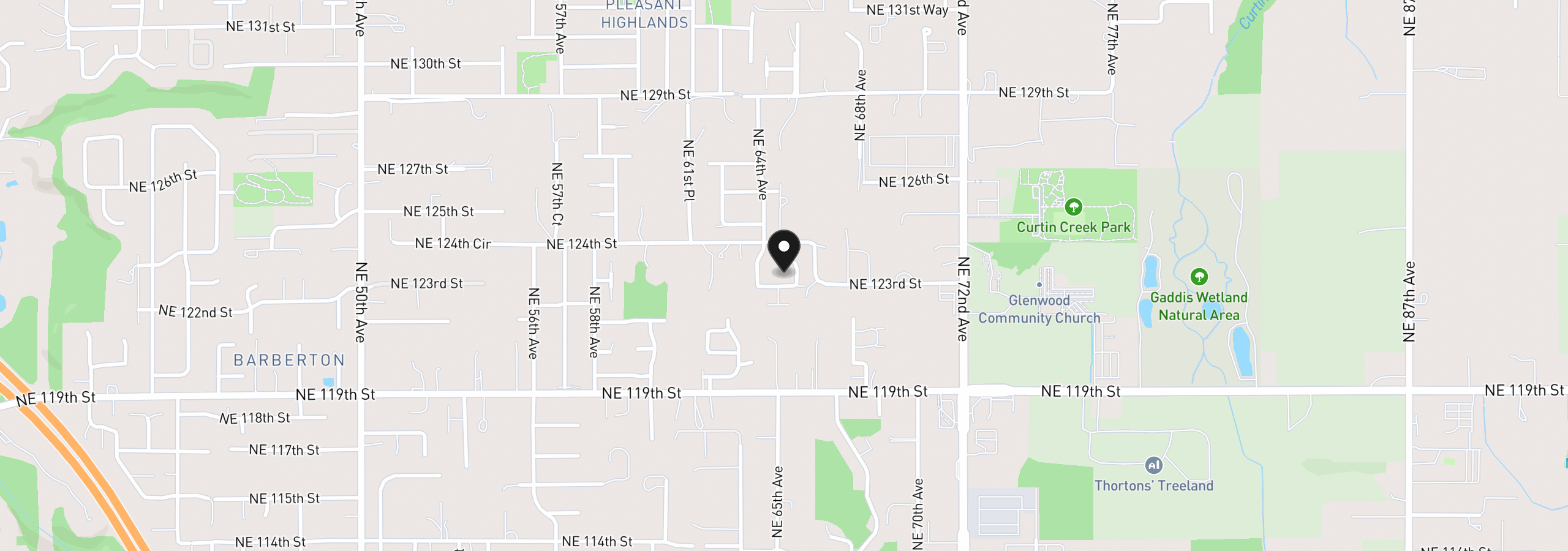 Map showing the location of 6512 NE 123rd St, Vancouver, Wa 98686