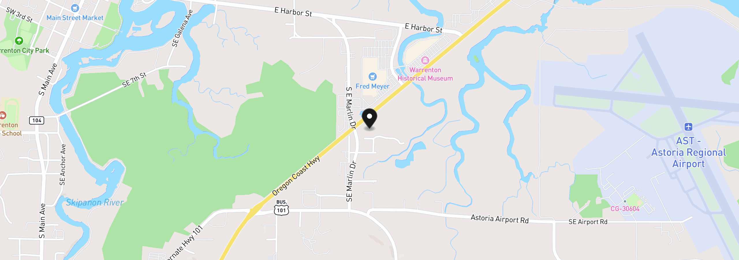 Map showing the location of 0000 Vacant Lot SE 9th, Warrenton, OR 97146