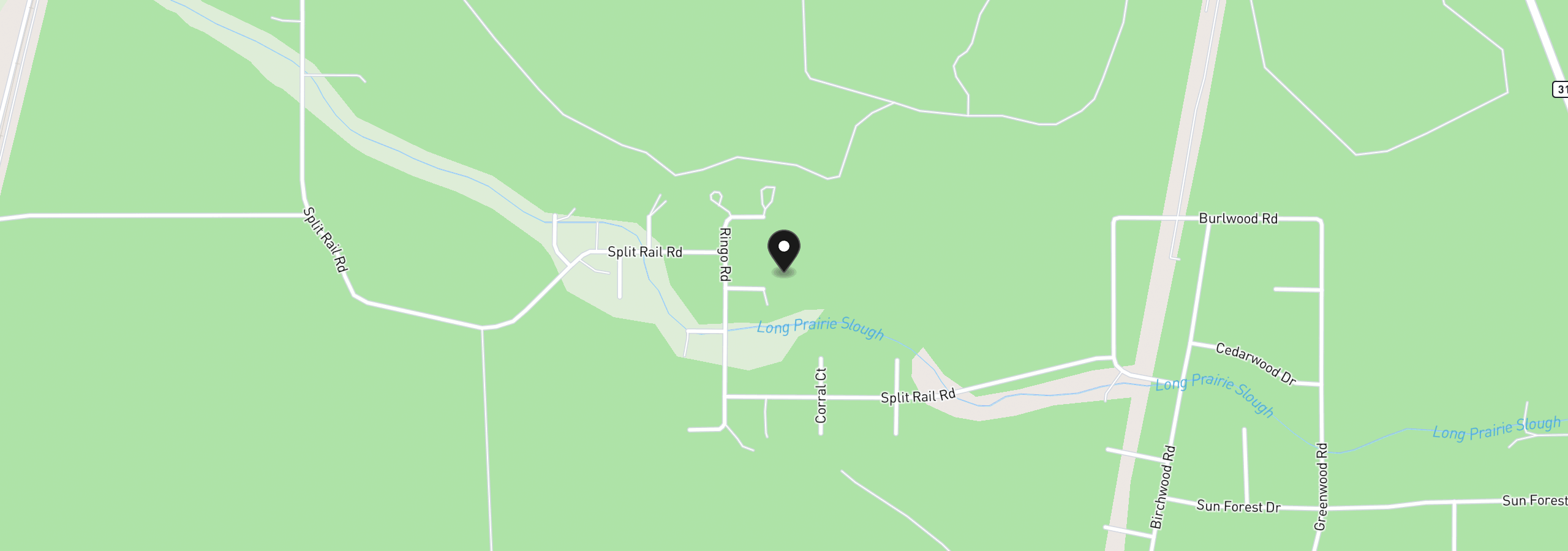 Map showing the location of 10345 Rider Ct, La Pine, OR 97739