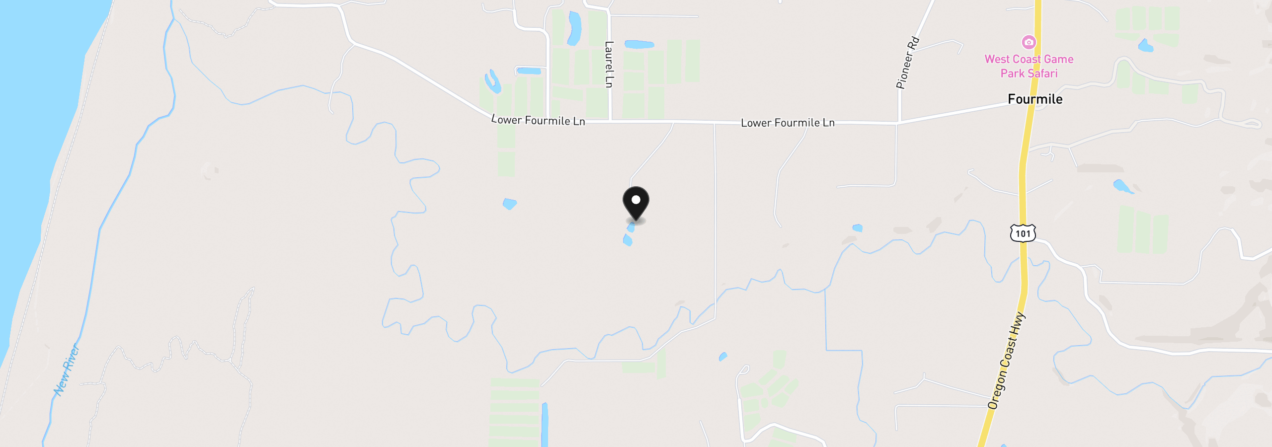 Map showing the location of 87028 Lower Four Mile Ln, Bandon, OR 97411