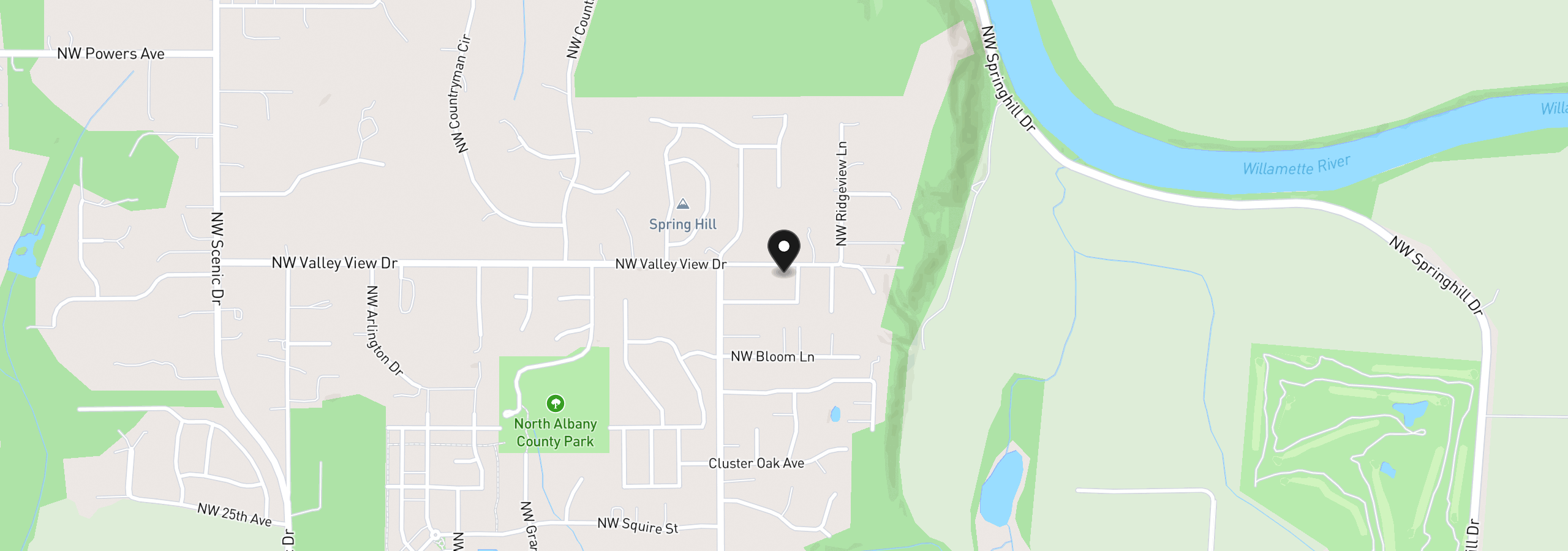 Map showing the location of 2018 Valley View Dr, Albany, OR 97321