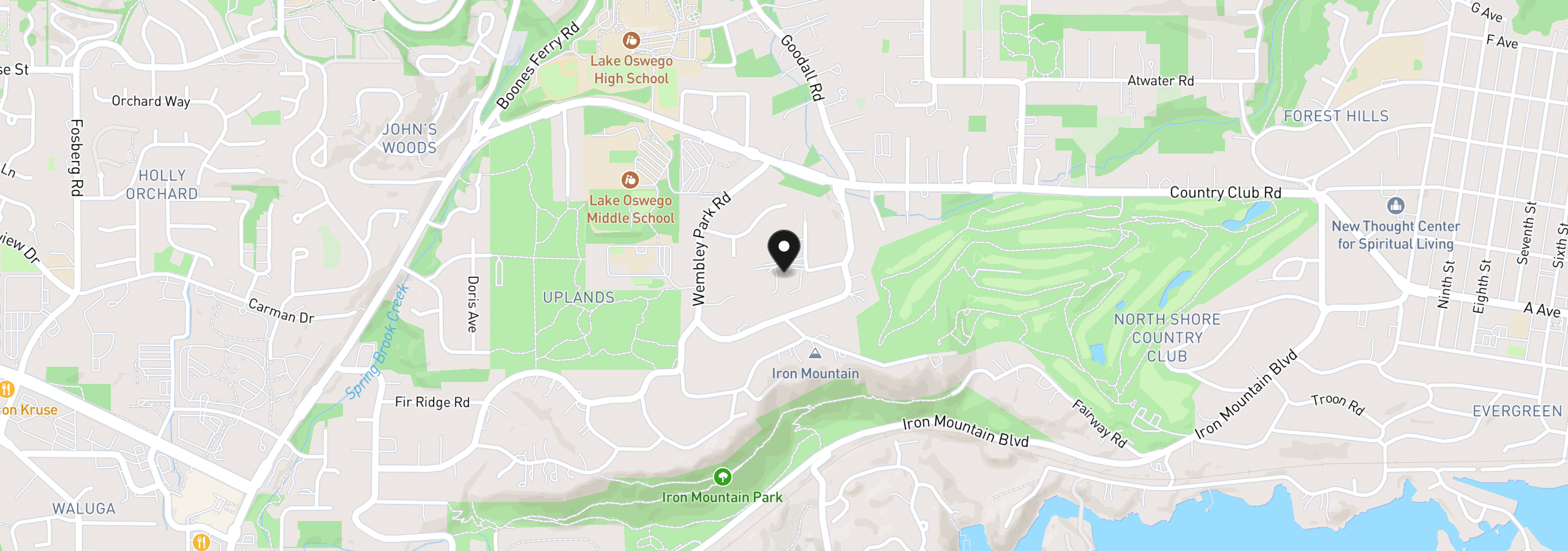 Map showing the location of 1890 Egan Way, Lake Oswego, OR 97034