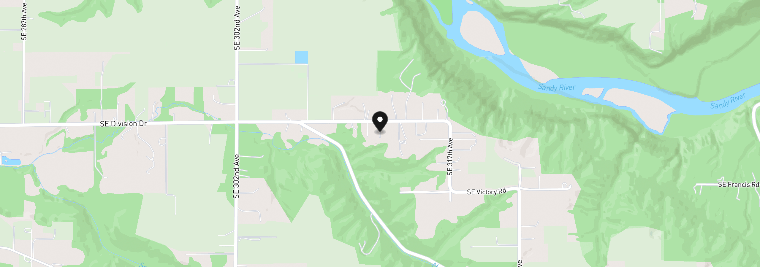 Map showing the location of 31216 SE Division Dr, Troutdale, OR 97060