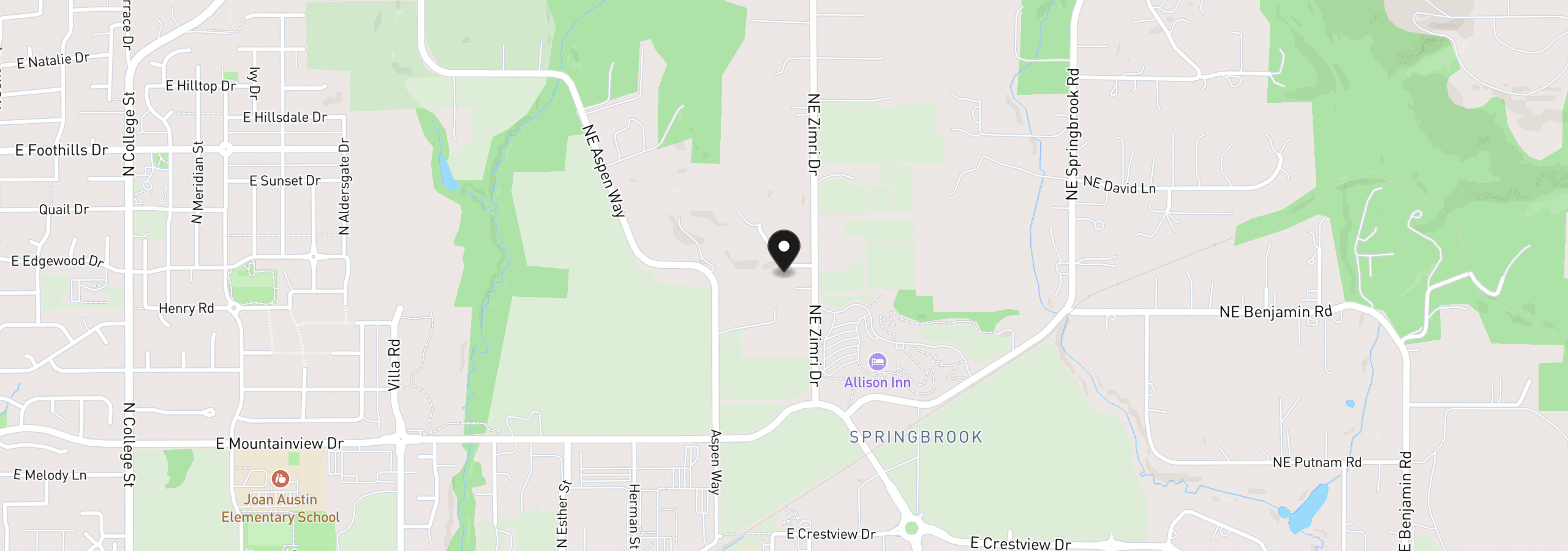 Map showing the location of 2770 NE Roberts Ln, Newberg, OR 97132