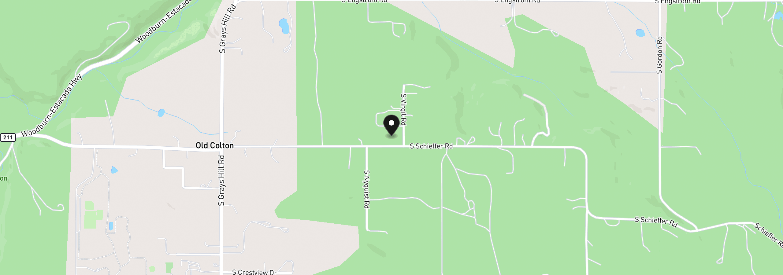 Map showing the location of 22581 S Schieffer Rd, Colton, OR 97017