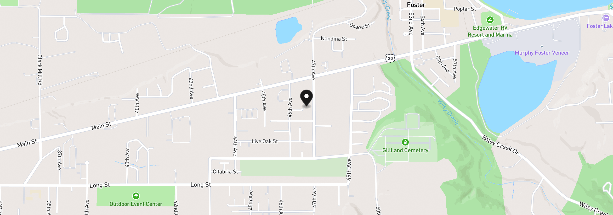 Map showing the location of 4676 Mahogany Ln, Sweet Home, OR 97386