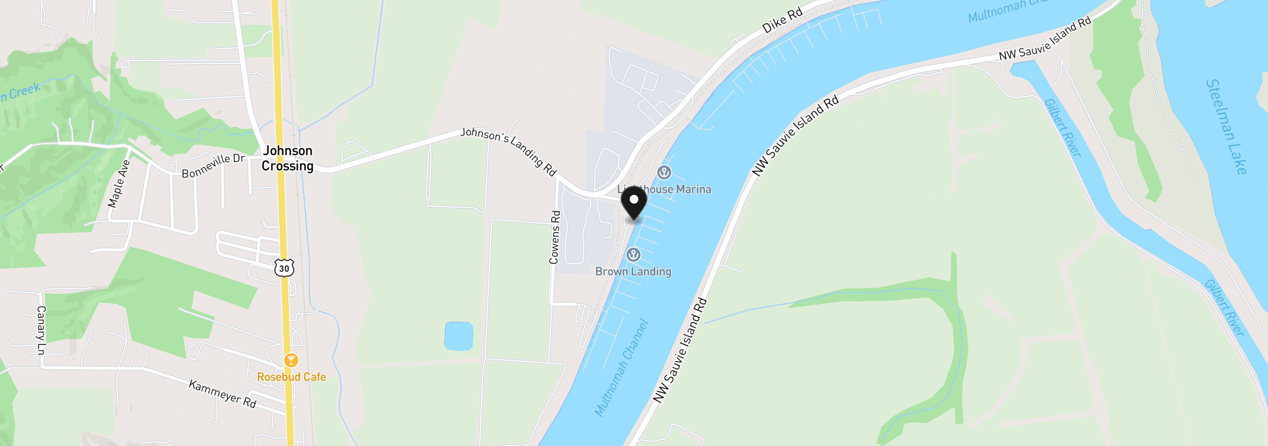 Map showing the location of 34326 Johnson Landing Rd E-1, Scappoose, OR 97056