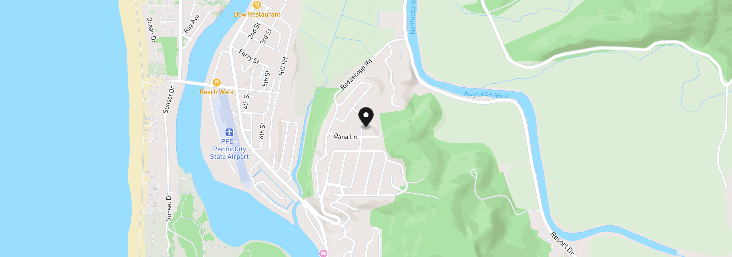 Map showing the location of Valley View Dr, Pacific City, OR 97135