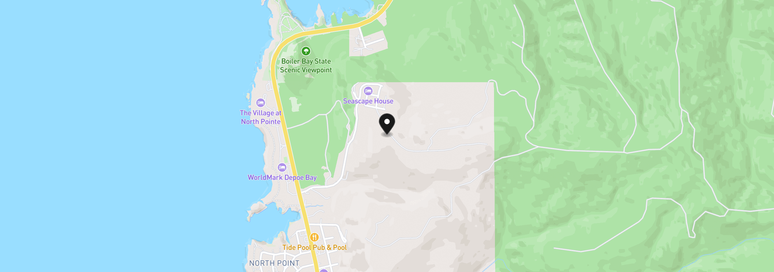 Map showing the location of NE Marmoris Ave Lot 54, Depoe Bay, OR 97341
