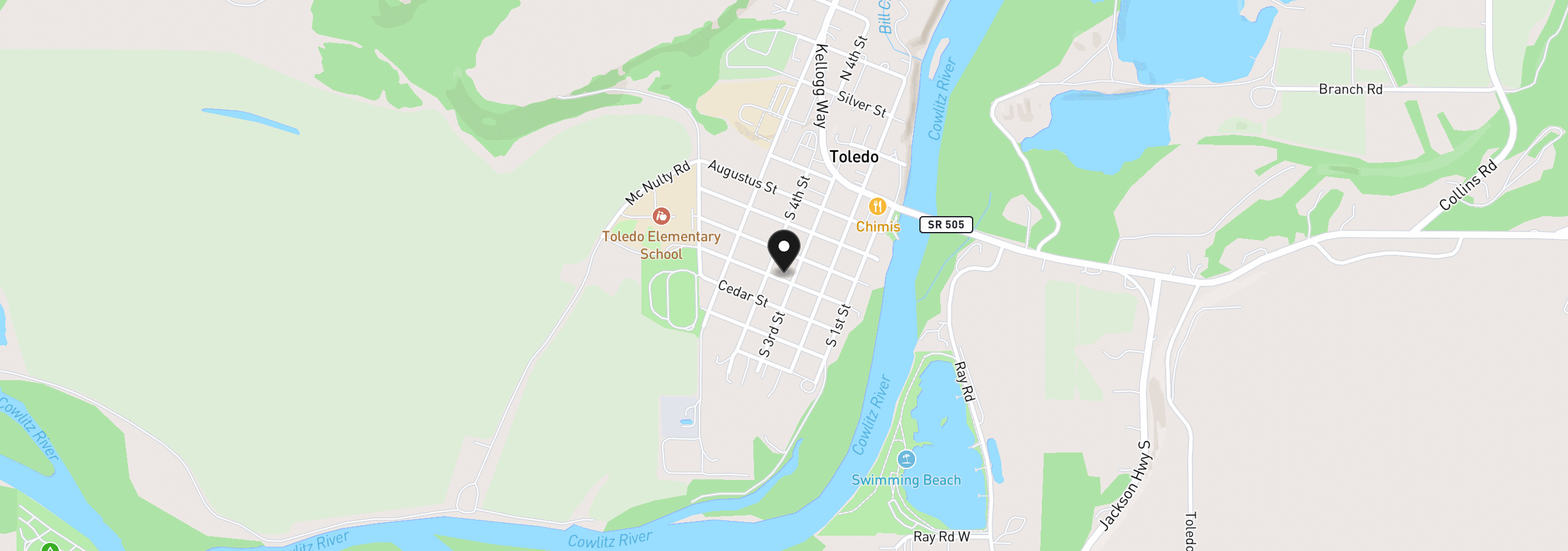 Map showing the location of 300 Maple St, Toledo, Wa 98591