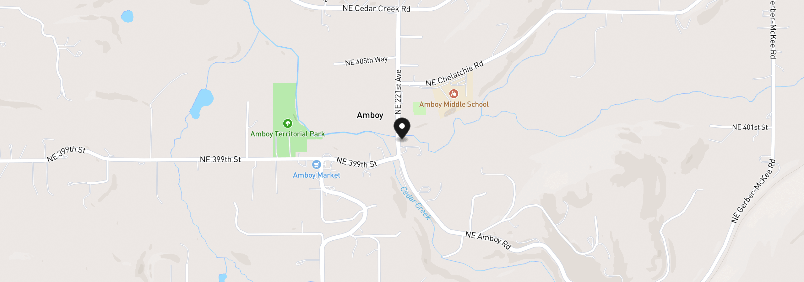 Map showing the location of 000 NE 221St Ave, Amboy, Wa 98601