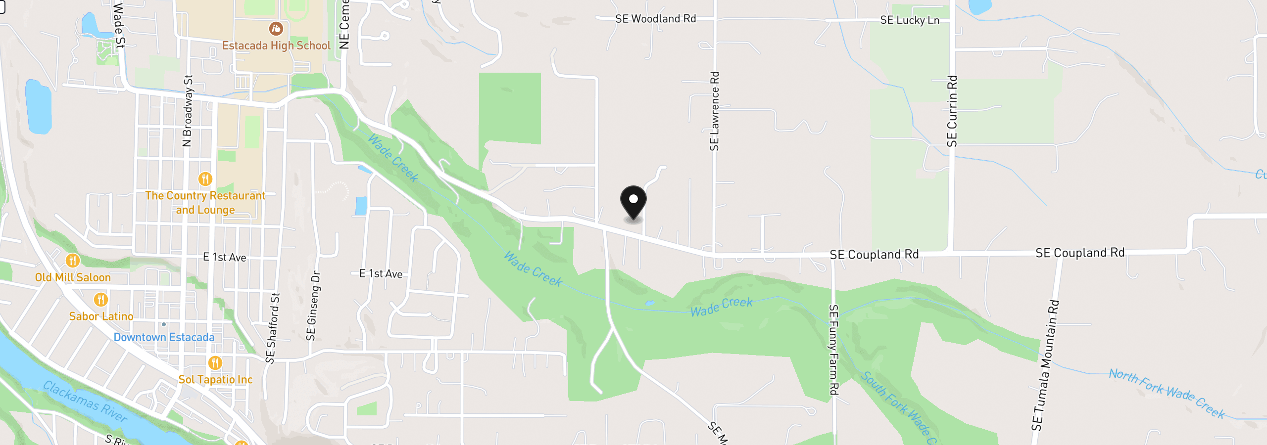 Map showing the location of 33951 SE Coupland Rd, Estacada, OR 97023