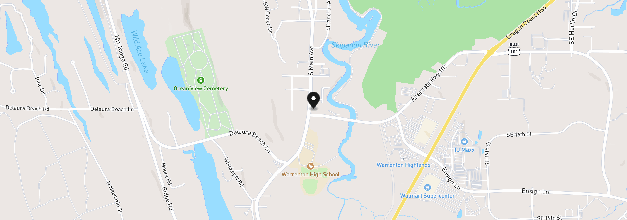 Map showing the location of 25 Highway 101 Alt, Warrenton, OR 97146